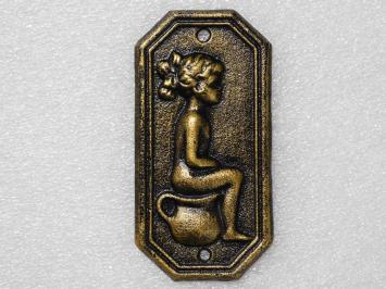 Cast Iron Toilet Signs Man & Woman – Set of 2 in Bronze Look