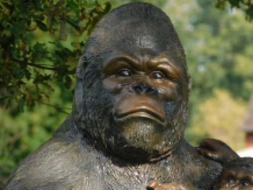 Exclusive statue Gorilla with baby gorilla - XXL - polystone - detailed