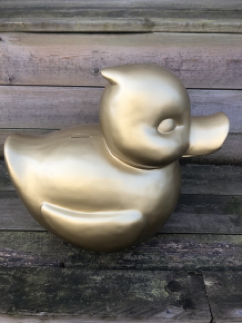 Forse eend als spaarpot Goud - polystone