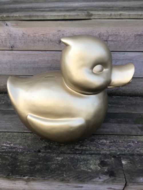Forse eend als spaarpot Goud - polystone