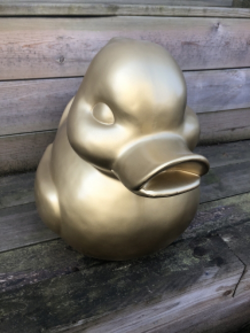 Forse eend als spaarpot Goud - polystone