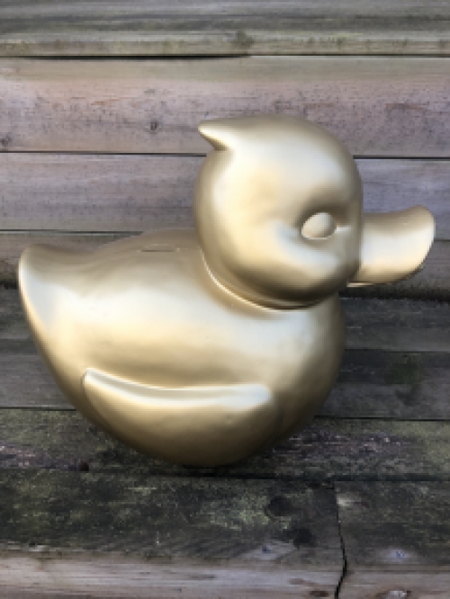 Forse eend als spaarpot Goud - polystone