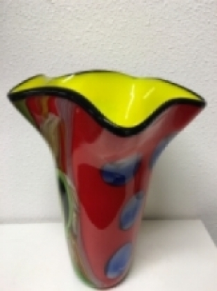 Handmade vase, glass blown, beautiful design!!