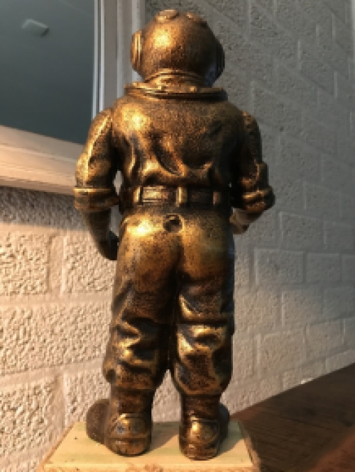 Diver as in the old days, antique diver with diving helmet, cast iron - Siebe Gorman