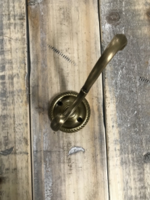 Wardrobe hook / coat rack, brass patinated