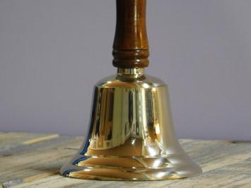 Brass Handbell - Table Bell - with Wooden Handle