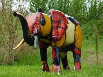 Handgemaakte Olifant ''Kito'' in Kleur - 100 x 65 cm - Metaal