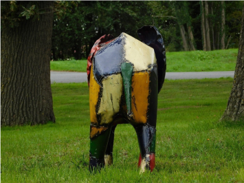Handgemaakte Olifant ''Kito'' in Kleur - 100 x 65 cm - Metaal