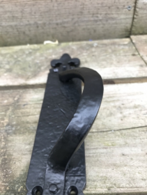 Beautiful door handle / handle, cast iron, matte black, right handle