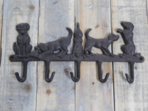 Coat rack/hanger with dogs - made of cast iron