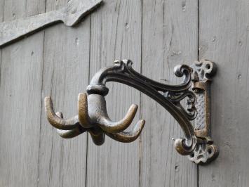 Hanger with 6 hooks - cast iron - wall deco