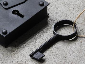 Antiek hangslot - middeleeuwse stijl - zwart