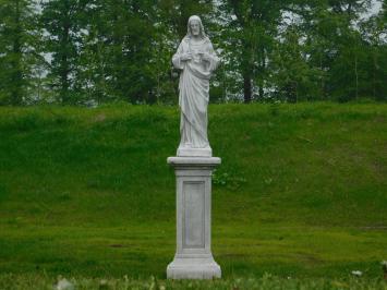 Herz-Jesu-Statue auf Sockel - massiver Stein