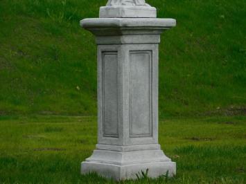 Sacred Heart statue on pedestal - solid stone