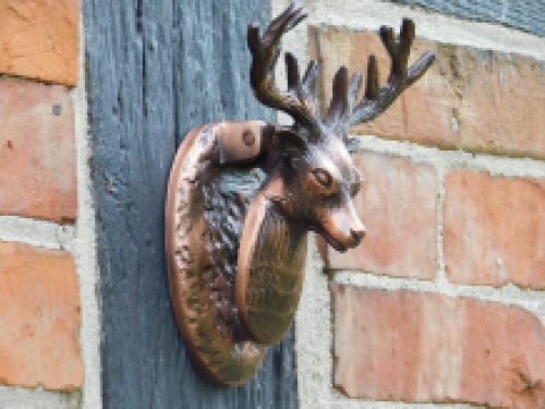 Door knocker deer - antique iron - copper colour