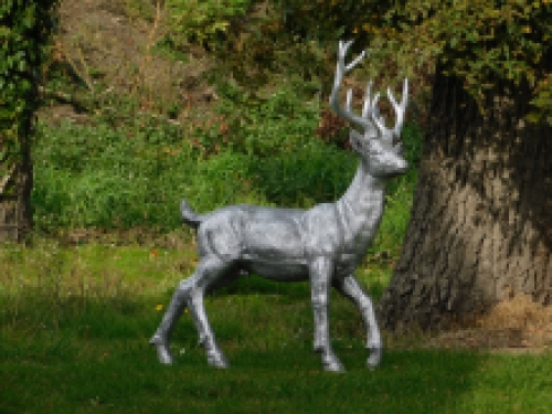 Statue Stag XL - silver-coloured - polystone