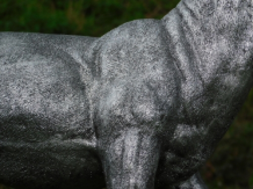 Statue Hirsch XL - silberfarbig - Polystone