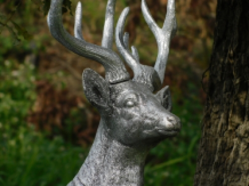 Statue Stag XL - silver-coloured - polystone