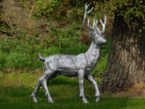 Statue Stag XL - silver-coloured - polystone