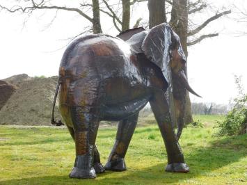 XXL Handgemaakte Olifant – Metaal – ca. 225 x 250 cm – Bruine Uitvoering