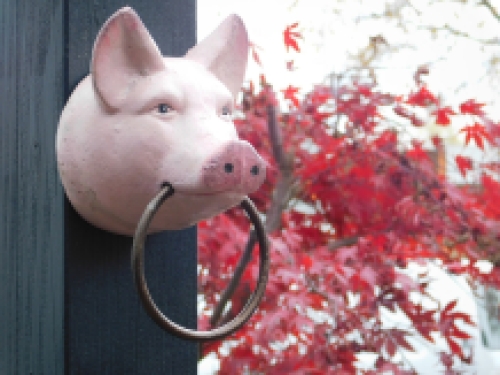 Handdoek ring ''Pig Head'' - varken kop - big- gietijzer