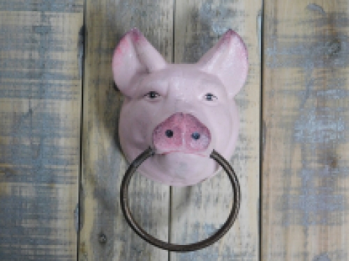 Towel ring ''Pig Head'' - cast iron