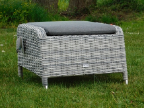 Footstool - light grey - with seat cushion