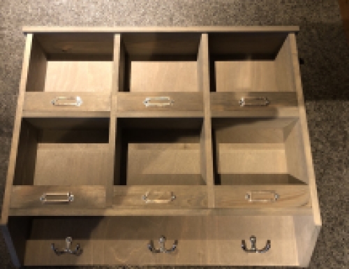 Wand organizer, hout, kapstok, organiseren, opslag, kruidenrek.