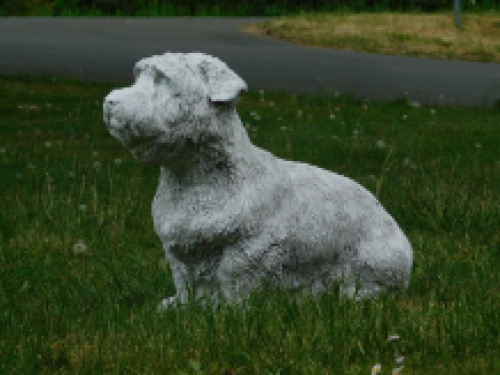Statue dog M - solid stone