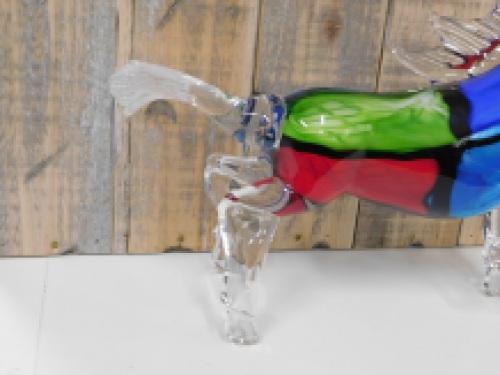 Glass blown Murano style horse, full of color, beautiful design. LAST!!