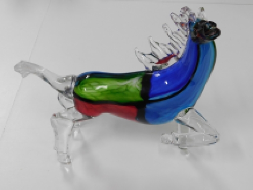 Glass blown Murano style horse, full of color, beautiful design. LAST!!