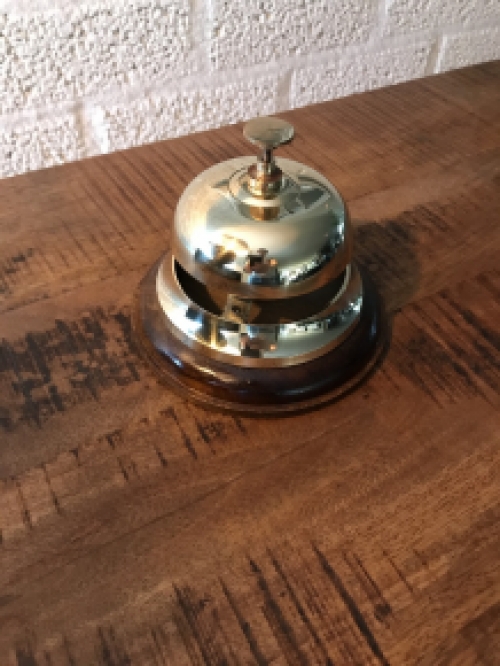 Hotel desk bell wood-brass, beautiful sound!!