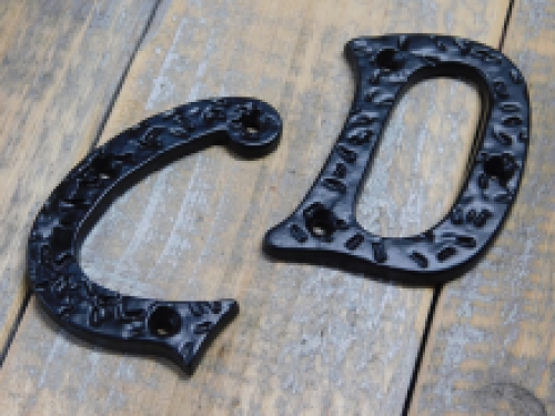 House numbers and letters - wrought iron - black