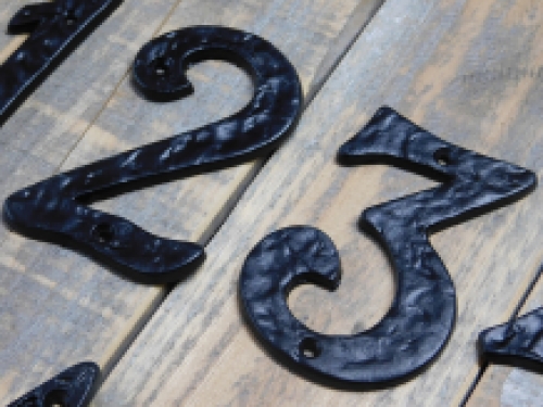 House numbers and letters - wrought iron - black