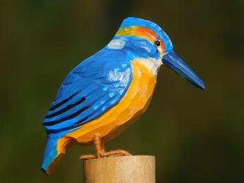 Handmade Kingfisher - Full in Colour - Wood