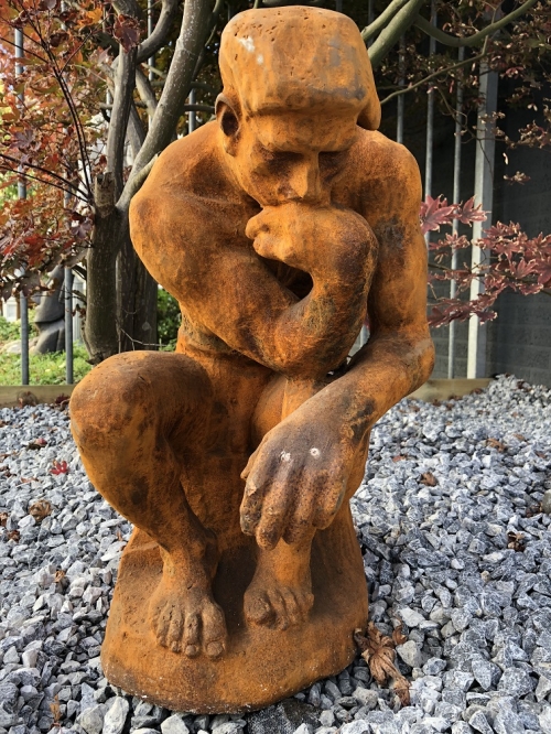 Skulptur - Gusseisenstatue, der Denker, große Statue!