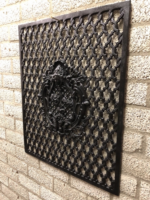 Cast iron deur-raam rooster, wandornament, zwart, mooi smeedwerk !!