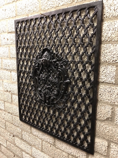 Cast iron door-window grille, wall ornament, black, beautiful wrought iron !!!