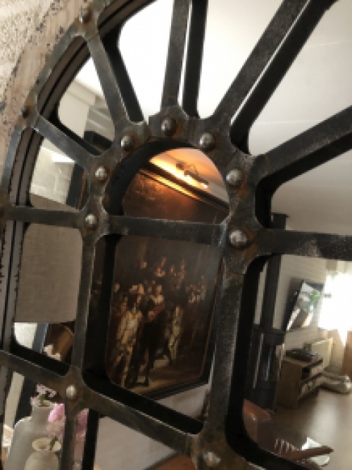 Large substantial stable window mirror, very nice in shape and robust in execution.