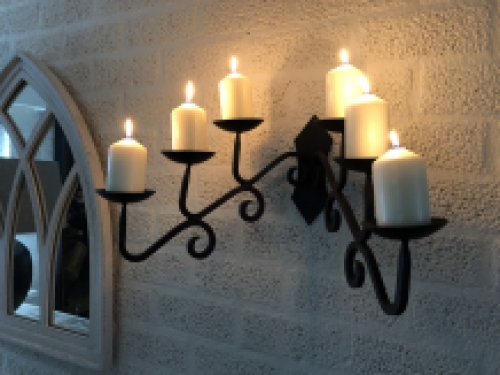 Beautiful wrought iron wall sconce 6 dishes, very beautiful!!