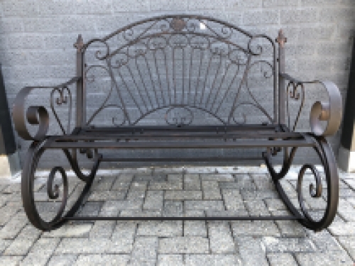 Antique swing bench, brown-rust swing bench for garden, beautiful.