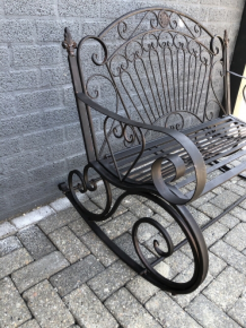 Antique swing bench, brown-rust swing bench for garden, beautiful.