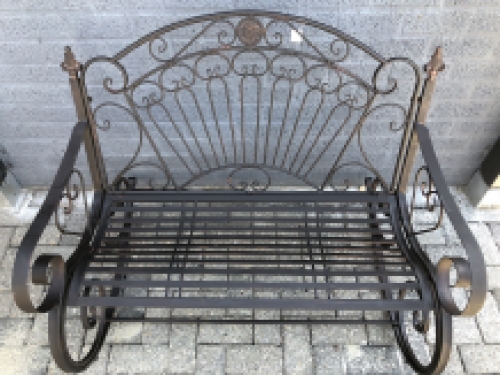 Antique swing bench, brown-rust swing bench for garden, beautiful.