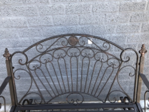 Antique swing bench, brown-rust swing bench for garden, beautiful.