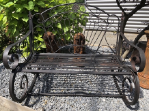 Antique swing bench, brown-rust swing bench for garden, beautiful.