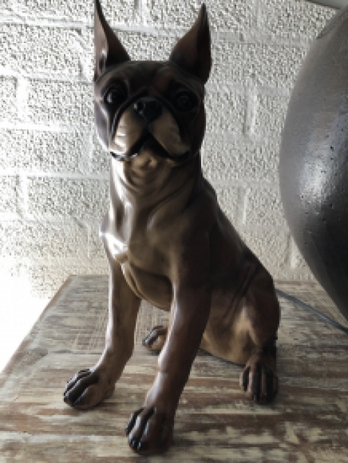 Franse bulldog model, craftwood-bruin zittend., LAATSTE!!