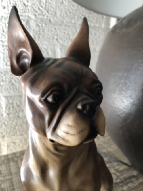 French bulldog model, craftwood-brown sitting., LAST!!