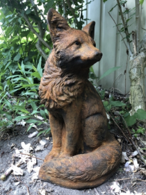 Fuchs, Steinstatue, Fuchs Tierfiguren, Fuchs Gartenstatuen, Steinoxid