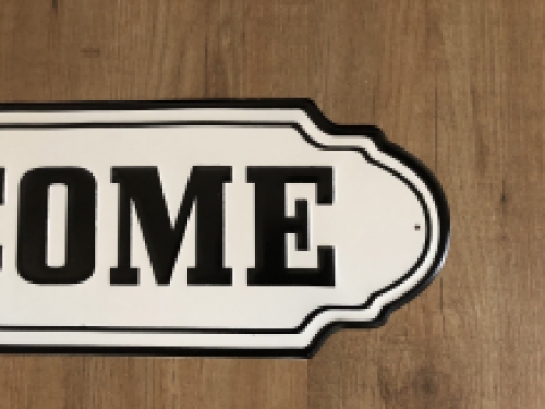 Wandschild, Namensschild XL, mit Text: WELCOME im alten Look