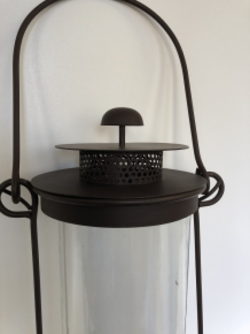 Large storm lantern, metal with glass, very beautiful!!